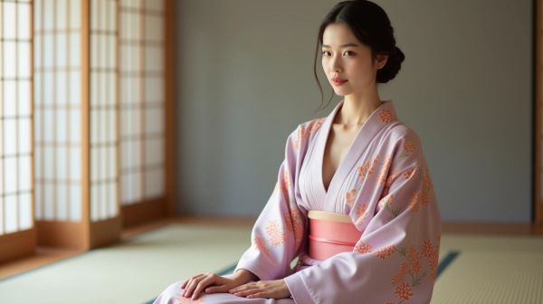 Le kimono long a remplacé le peignoir dans les intérieurs