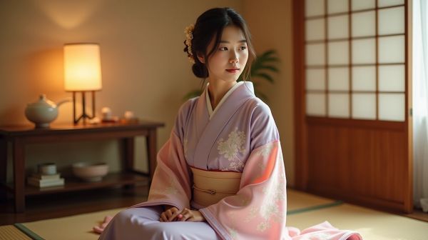 Le kimono long a remplacé le peignoir dans les intérieurs